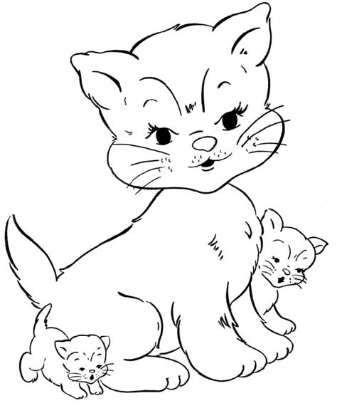 Coloriage Chat Et Ses Chatons Dessin Gratuit Imprimer The Best Porn