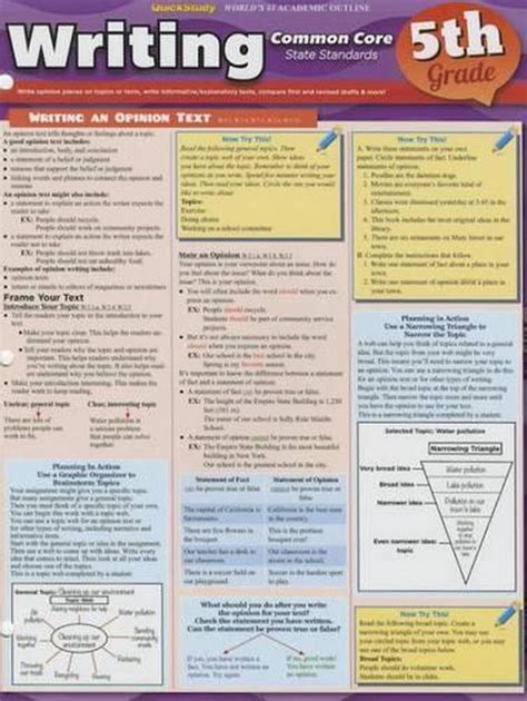 Writing Common Core 5th Grade By Barcharts Inc 9781423223740 Buy