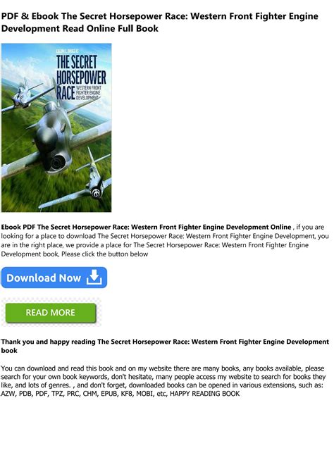 Downloadread The Secret Horsepower Race Western Front Fighter Engine