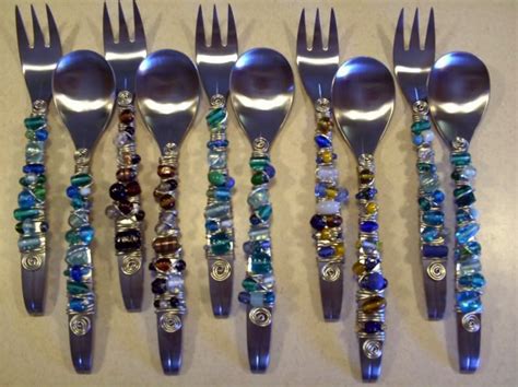 Private Site Beaded Flatware Glass Bead Crafts Silverware Crafts