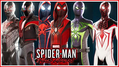 All Suits Of Spider Man Miles Morales Playstation Youtube