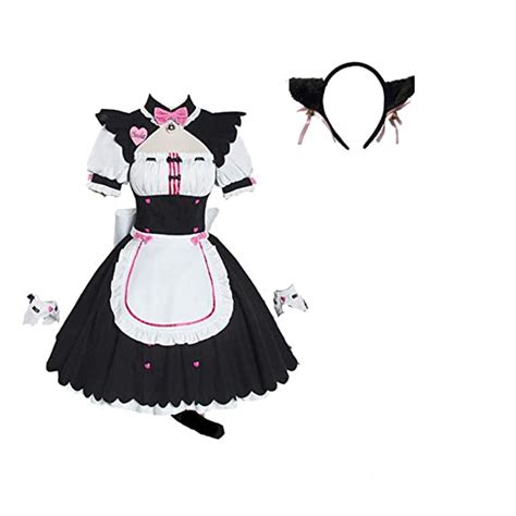 Cosplay Chocola Vanilla Maid Dress Costume Cat Neko Girl Nekopara
