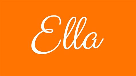 Learn How To Sign The Name Ella Stylishly In Cursive Writing Youtube
