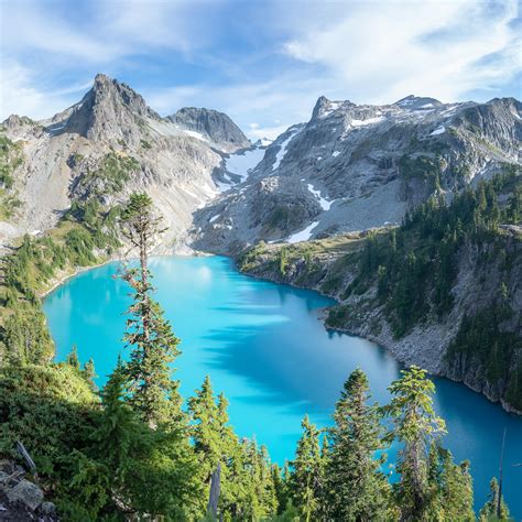 An Azure Glacial Lake Located Deep In Washingtons Alpine Lakes