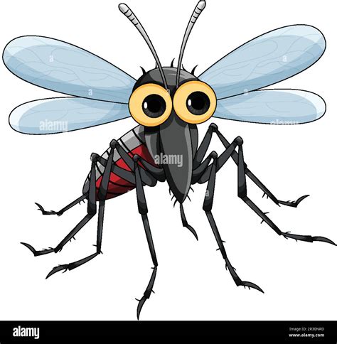 Cute Mosquito Cartoon Character Flying Illustration Stock Vector Image