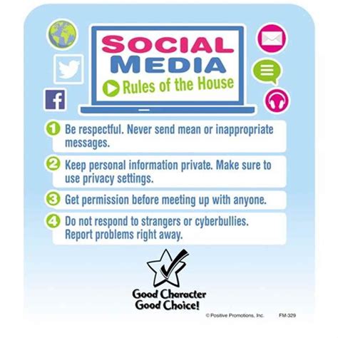 Social Media Rules Of The House Safety Magnet Positive Promotions