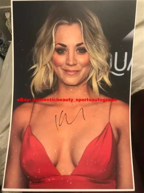 Kaley Cuoco Big Bang Theory Penny Sexy Cleavage Boob Shot Signed 12x18