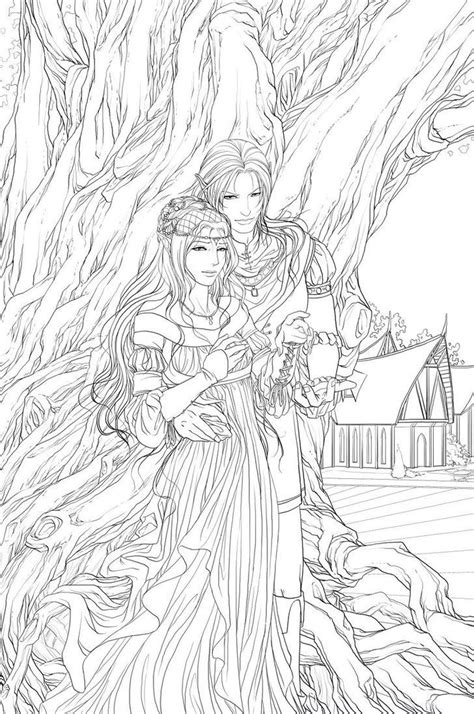 Couple Fantasy Coloring Pages Coloring Pages Fantasy