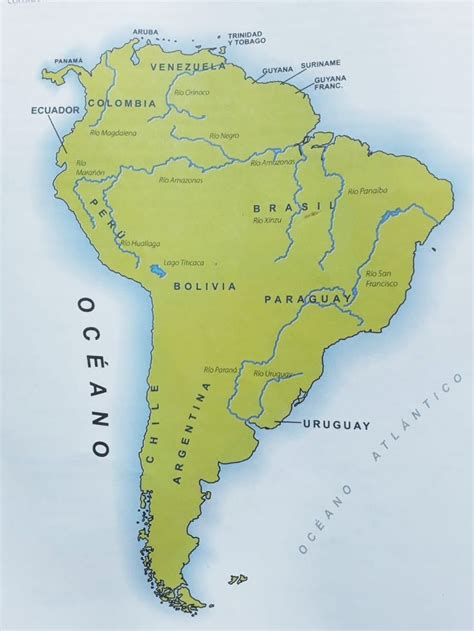 Mapa Hidrogr Fico De Am Rica Del Sur R Os Lagos Y Mares Hidrografia De America Mapa De
