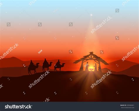 Christmas Background Christian Theme Shining Star Stock Illustration