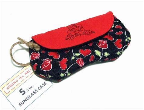 Sunglass Case Hearts And Roses Fabric With By Sewingtheabcs