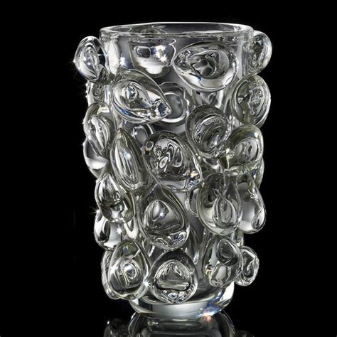 Large Clear Murano Glass Vase With Bubble Design Murano Glass Sculptures