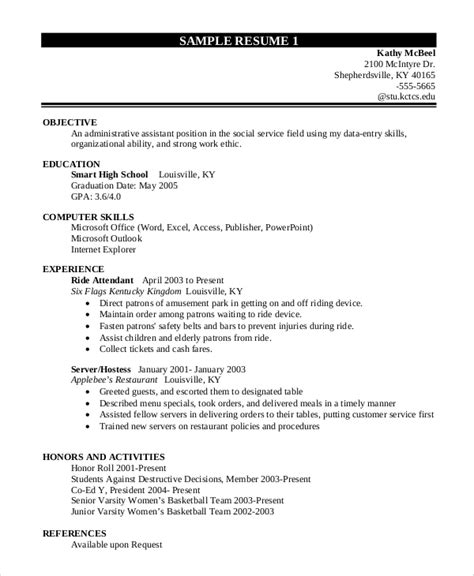 Free 10 Sample Resume For College Student In Ms Word Pdf