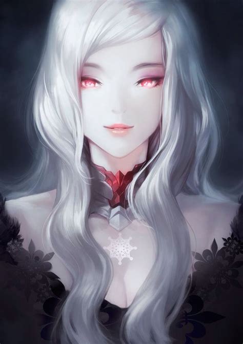 Anime Girl With Glowing Red Eyes