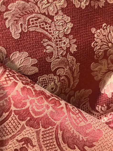 New Sale Designer Brocade Jacquard Fabric Floral Upholstery Red
