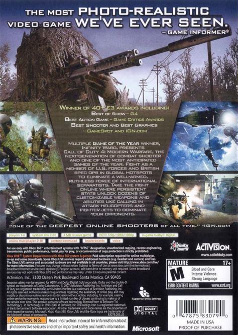 Cod 4 Modern Warfare Xbox 360 Columbusnimfa