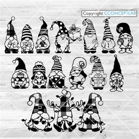16 Christmas Gnomes Svg Bundle Gnomes Bundle Svg Gnomes Etsy