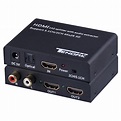 Tendak 1X2 4K HDMI Splitter with HDMI Audio Extractor + Optical and R/L ...