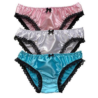 Satin Silky Frilly Lace Sissy Panties Bikini Knickers Underwear Size Picclick