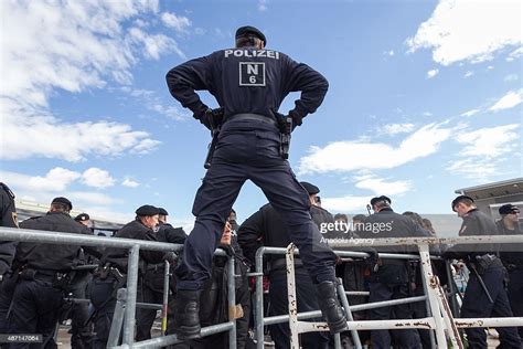 An Austrian Police Officer Is Seen On The Refugee Border Camp At