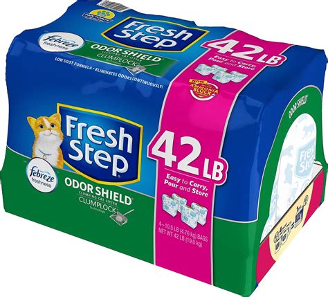 Fresh Step Odor Shield Febreze Scented Clumping Clay Cat Litter 105