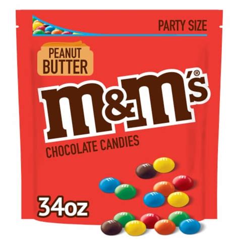 Mandms Peanut Butter Milk Chocolate Candy Party Size Bag 34 Oz Smith