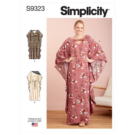 S9323 Misses Caftans Simplicity Sewing Pattern 9323