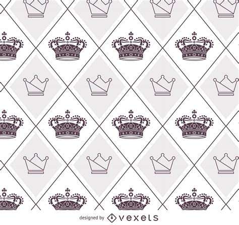 Illustrated Crowns Pattern Vector Download