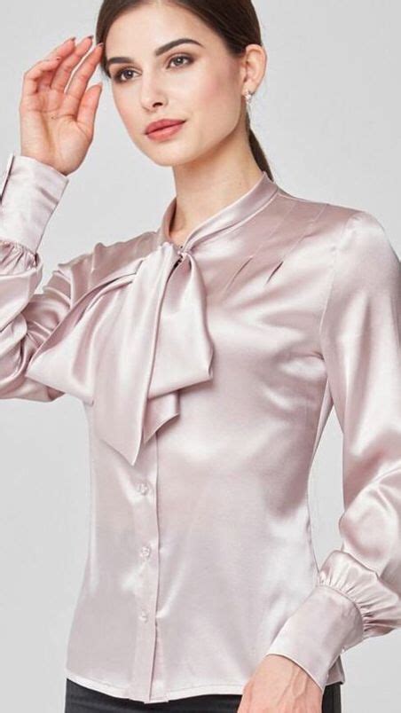 Pin By Pfbbfp On Idei Designer Dresses Satin Bow Blouse Bow Blouse
