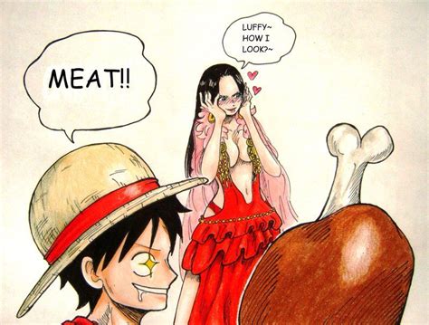 Luffy X Boa Hancock Meat One Piece Funny One Piece Comic One Piece