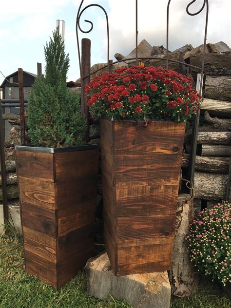 28 Tall Cedar Wood Rustic Planter Box Rustic Planter Etsy