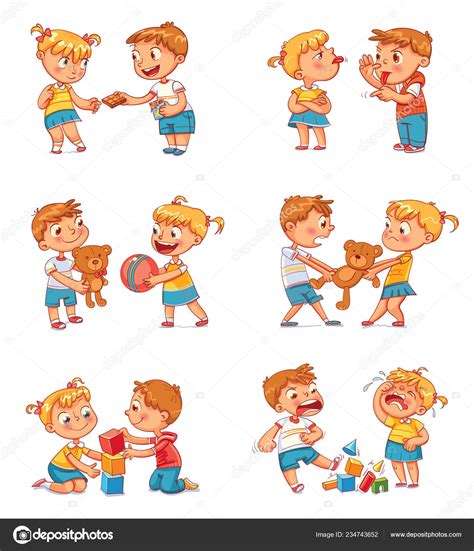 Good And Bad Behavior Of A Child — Stock Vector