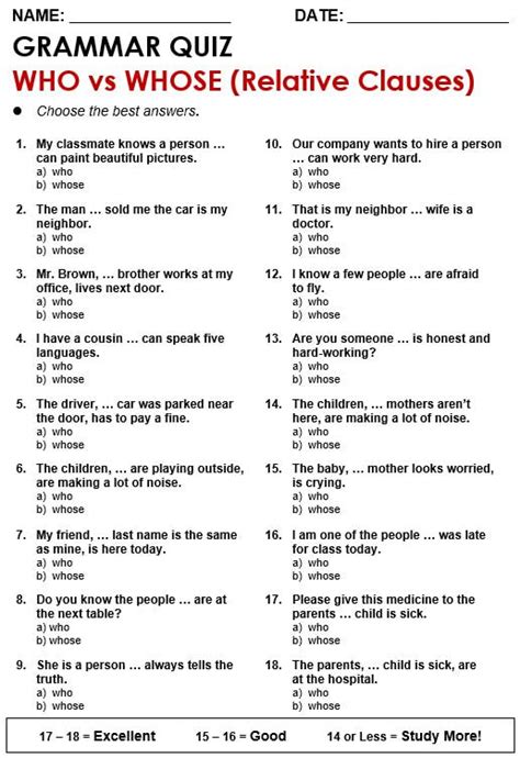 Relative Clauses Worksheet With Answers Defining And Non Defining