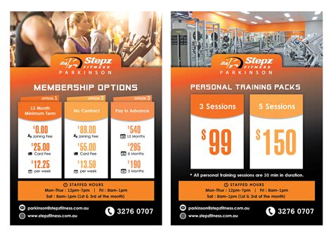 247 Gym Membership Pricing Card A6 35 Flyer Designs For Stepz