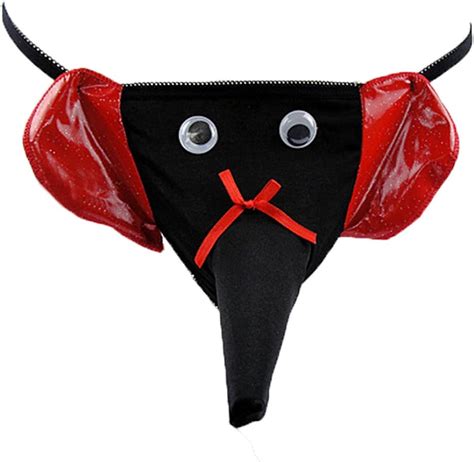 Dou7ble Li Men S Sexy Elephant Nose G String Underwear Panties Black At