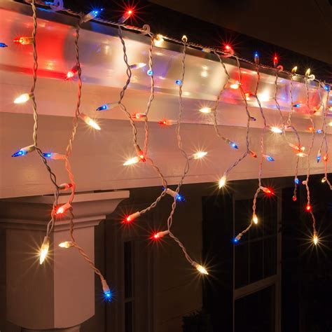 Christmas Icicle Light 150 Redclear Frostblue Icicle Lights White