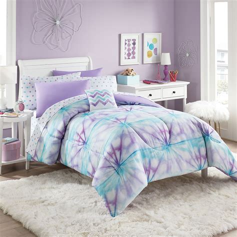 Layla 6 Piece Twin Comforter Set In Purpleturquoise