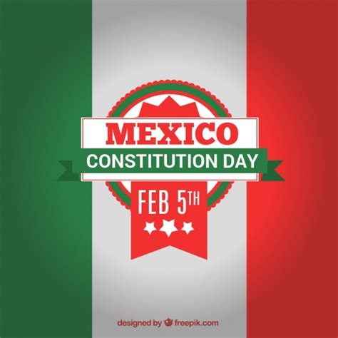 Mexico Constitution Day With Flag Vector Free Download
