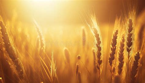 Golden Wheat Field At Sunset Grains Agriculture Farm Golden Hour