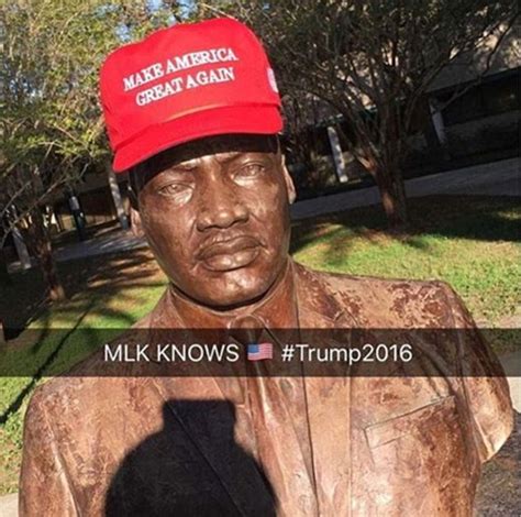 Photo Of Martin Luther King Jr Bust Wearing A Donald Trump Hat At Usf