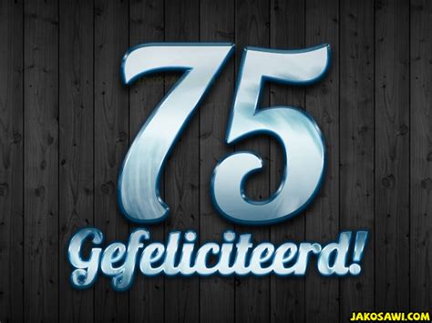 Jakosawi Gratis Wenskaarten E Cards 75 Jaar Plank Blauw