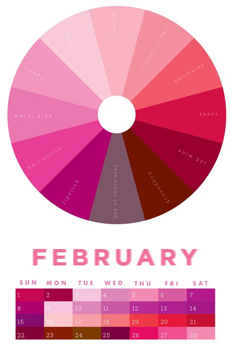 The colors of February | February colors, Color wheel, Color
