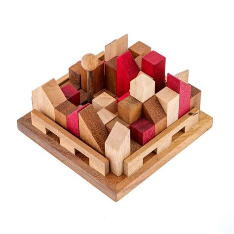 The City Brain Teaser Game Handmade Wooden Mind Puzzle