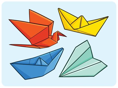 Colorful Origami Cartoon Illustration Set 4600058 Vector Art At Vecteezy