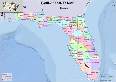 Florida County Map Florida City State Of Florida Liberty County