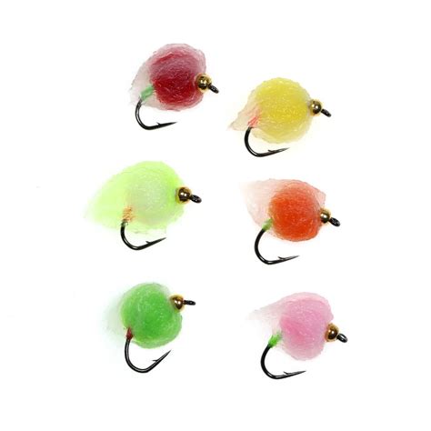 Buy 6pcs 12 Synthetic Milking Egg Fly Soft Fish Roe Wet Flies Trout