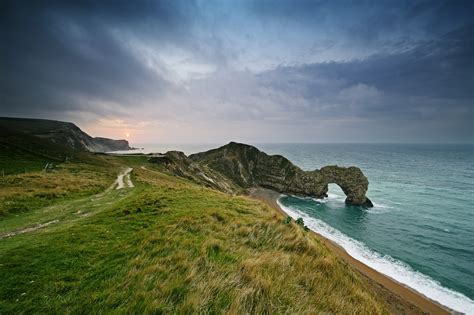 Download Cloud Seascape Sea Sunset Limestone Cliff Shore Coast England