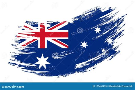 Australian Flag Grunge Brush Background Vector Illustration Stock