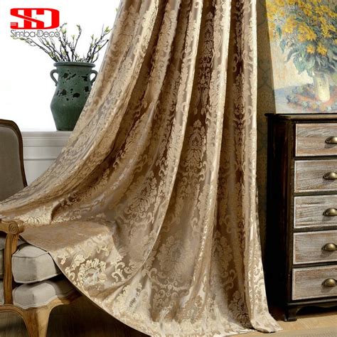 European Damask Curtains For Living Room Luxury Jacquard Blind Drapes