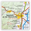 2 x Square Stickers 7.5 cm - Neustadt an der Weinstrasse Germany Map ...
